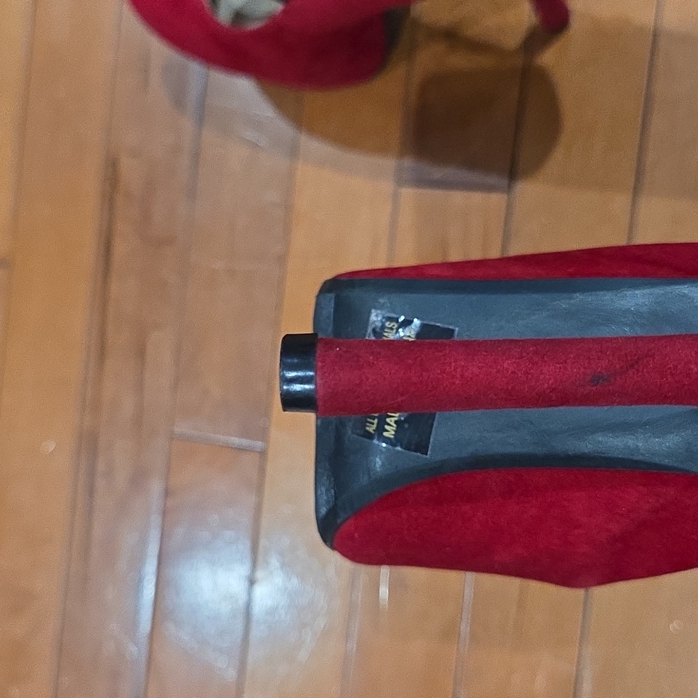 FRH 6inch Red Spike Heels with Black Straps - Picture 7 of 11